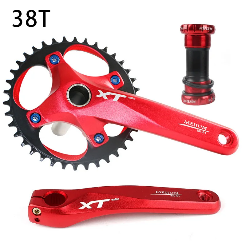 

MEIJUN MTB Bicycle Mountain Bike Chainring 34T-38T W/ Bottom Bracket Cranks Set