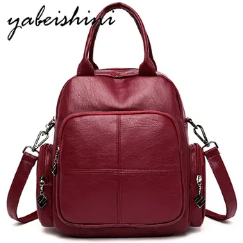 

Women's backpack women Leather Backpack mochila feminina high quality luxury school backpacks for female Sac A Dos Shoulder Bags