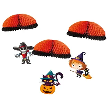 

OOTDTY 3PCS/set Halloween Parachute Paper Pendant Halloween Party Package Parachute Pendant