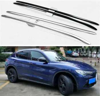 

Aluminum Alloy Paste Installation Top Roof Rack Rail Luggage For Alfa Romeo Stelvio 2017 2018 2019 2020 2021 (Black Silver)