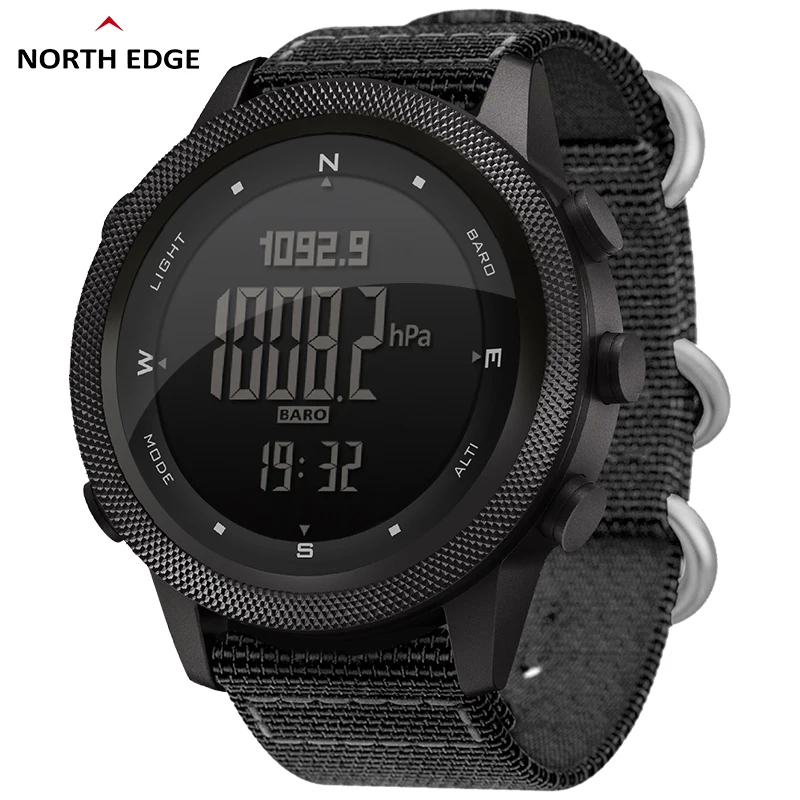 Мужские Цифровые часы NORTH EDGE военные армейские спортивные водонепроницаемые 50 м