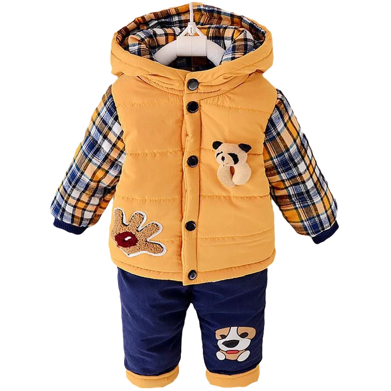 New 2021 Baby Boys Winter Clothing Suit Set Warm Down Jacket+pants Long