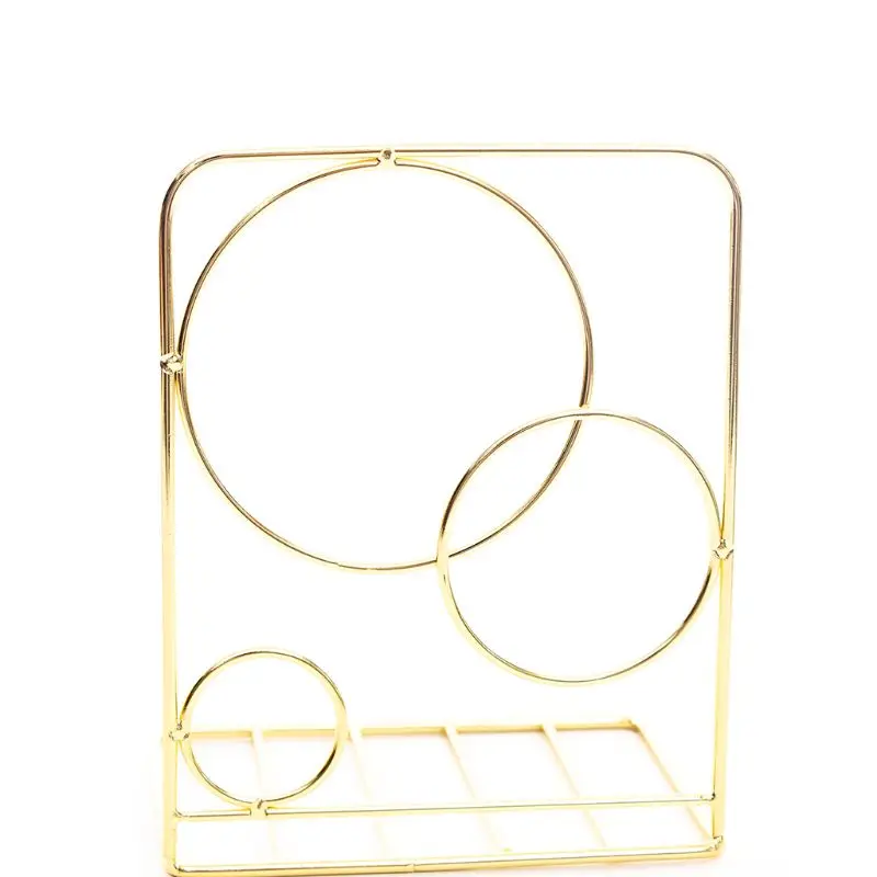 2pcs Round Metal Desktop Bookends Book Ends Support Stand Holder Shelf Bookrack