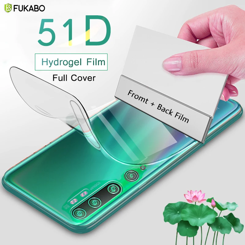 

51D Front Back Hydrogel Film For Xiaomi mi Note 10 Pro Screen Protector Redmi Note 8 7 For mi 9 Lite 9T Pro Full Cover Not Glass
