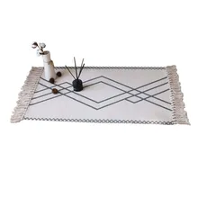 Мусульманский ковер, декоративный хлопок, лен, ручная работа, геометрический Коврик для пола, домашний декор, спальня, кисточки, гостиная, ковер, 5 размер