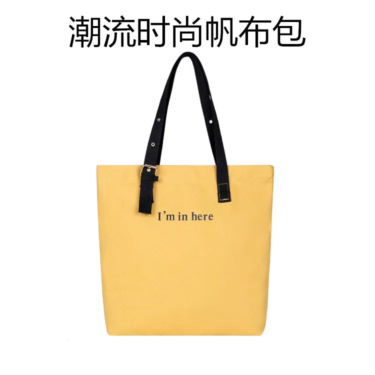 

New Style Fashion Korean-style Lettered Canvas Bag Cheap Casual Women's One-Shoulder Handbag