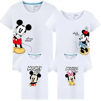 

Summer T-shirt Mickey Minnie Mommy And Me Clothes Family Matching Clothes Father Son Clothing Papa Mama Little Baby Tshirt Suit