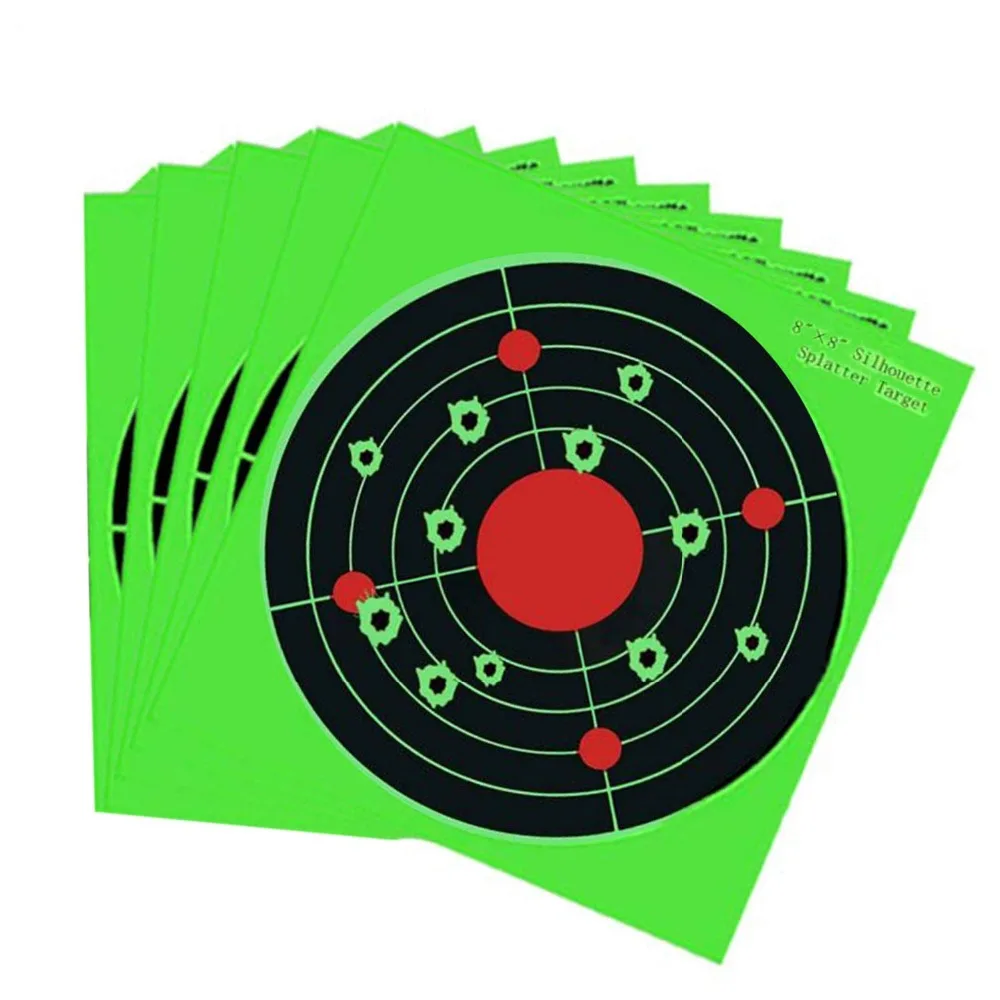 Single professional shooting fluorescent green target paper archery target paper 25 pieces / bag for rifle pistol practice