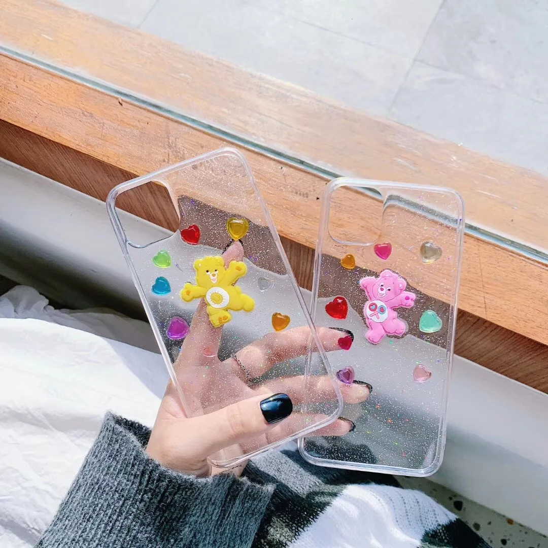 Милый мультяшный корейский INS Rainbow Care bear чехол для телефона iPhone 6 6s 7 8 Plus 11 Pro X XS Max XR