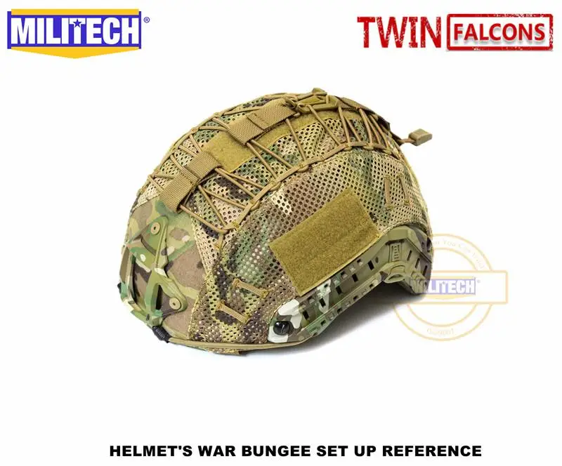 MILITECH-cubierta de casco táctico TWINFALCON para casco balístico de corte alto rápido, cubierta de malla para casco 500D Cordura
