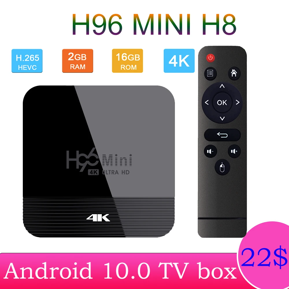 H96 мини H8 Android 10 ТВ-бокс 2 4G/5G WiFi Bluetooth 4 0 ГБ + 16 4k USB2.0 1080P H.265 для MINI Spain box 2020 |