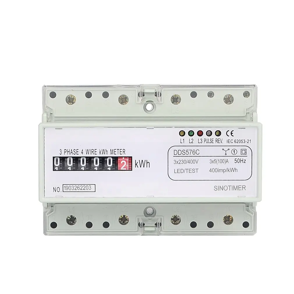 SINOTIMER DDS576C трехфазный 7P 4 провода аналоговый счетчик энергии имитирует Мощность монитор din-рейку с импульсным выходом