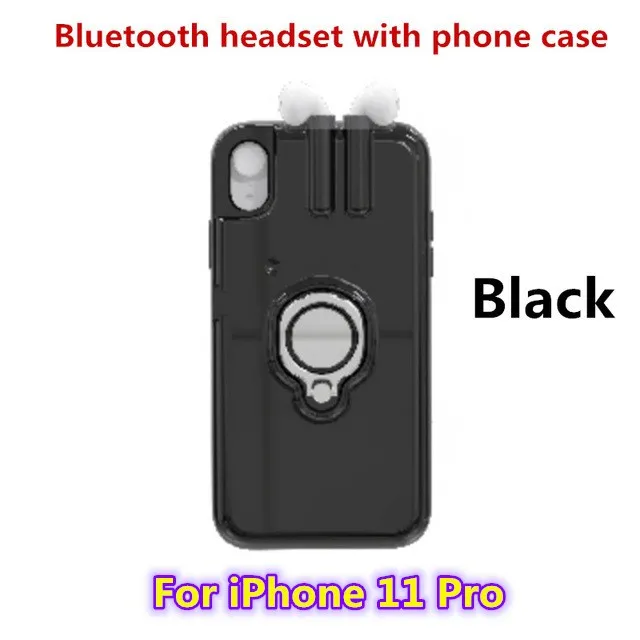Black For 11 Pro Для iPhone 11/11 Pro беспроводные Bluetooth наушники чехол для телефона для iPhone 6 7 8 Plus Bluetooth ушной чехол для телефона для iPhone XS MAX XR X - Цвет: Black For 11 Pro