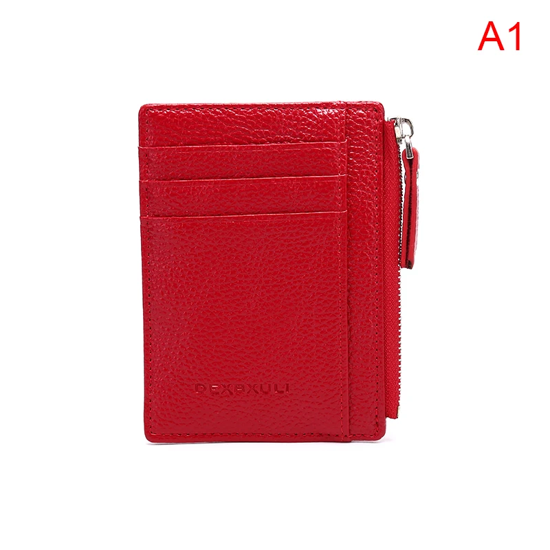 A1 1pc PU leather Wallet Business Card Holder bank cardholder pickup package bus card holder Slim leather multi-card-bit pack bag - Color: A1