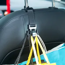 1 шт., черная пластиковая Автомобильная портативная вешалка для сиденья, кошелек, держатель для сумки, крючок для подголовника, Автомобильный задний крючок для стоек, зажим для хранения 16x5 см