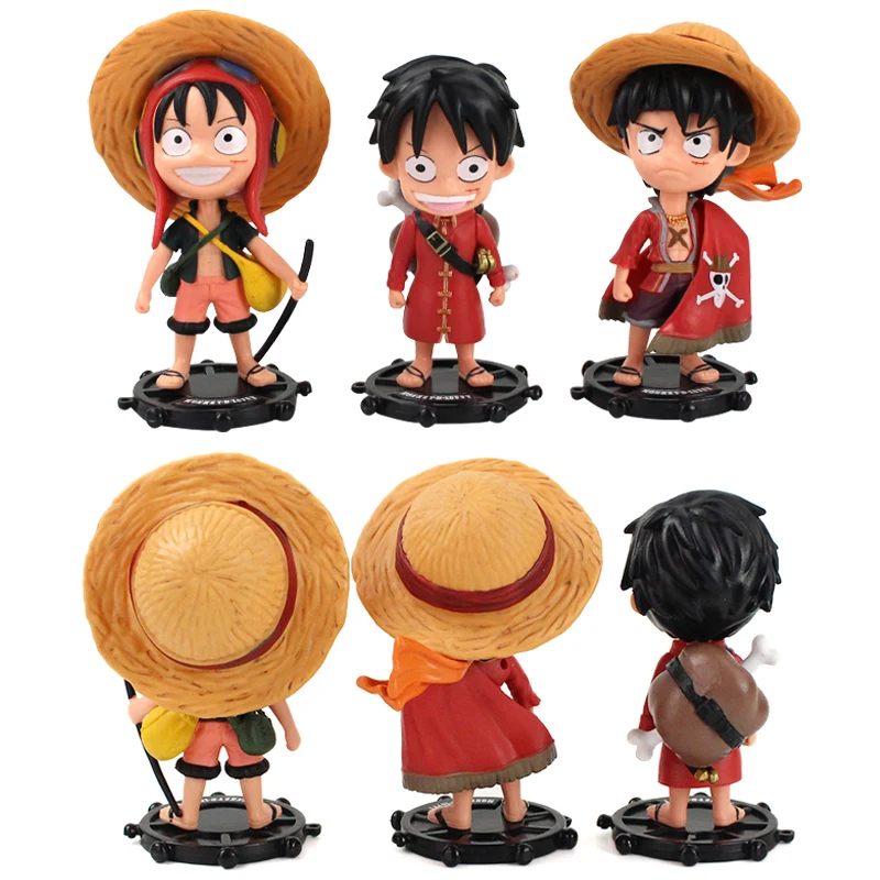3 шт./лот экшн-Фигурки игрушки Monkey D Luffy Q Version ПВХ Коллекционная модель подарки |