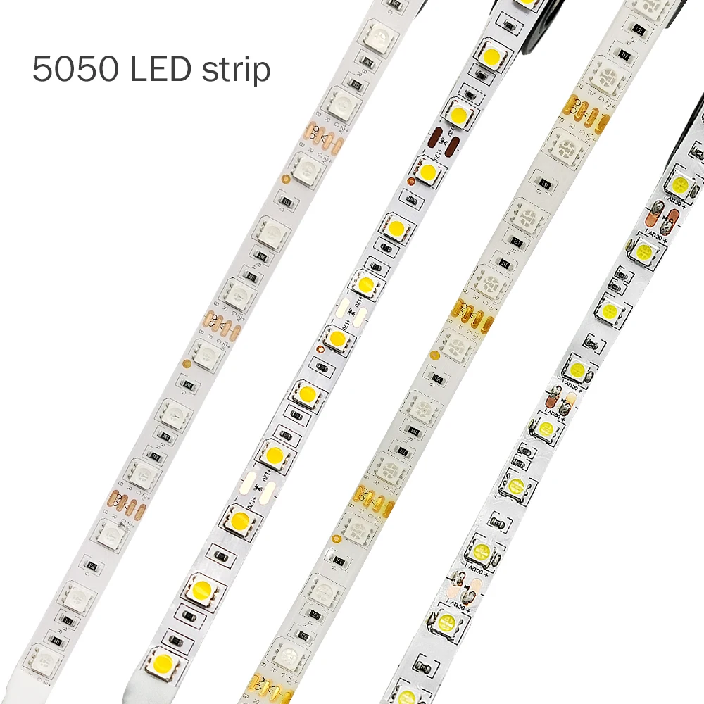 #cheap 5050 LED Strip DC 12V No Waterproof Waterproof 60LED m RGB White Warm White Flexible LED Light Strips 5M lot