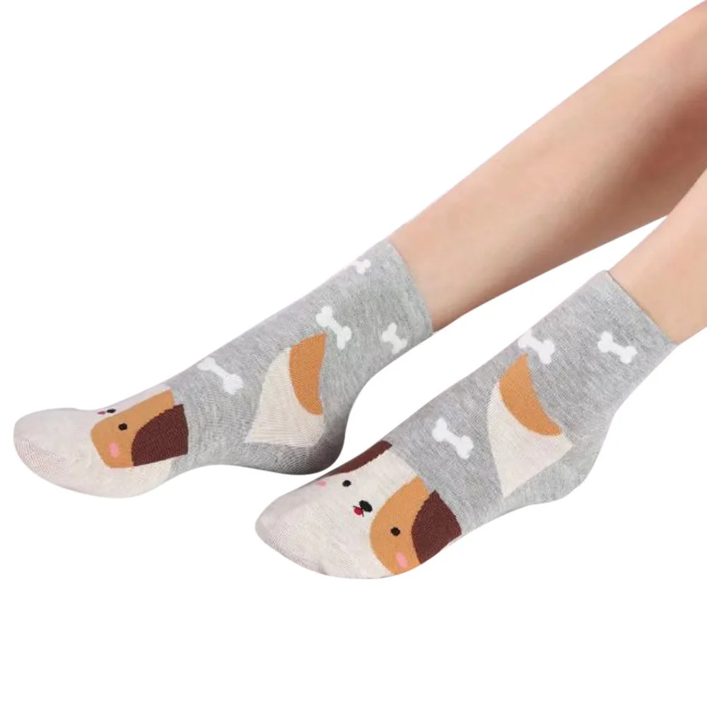 Женские носки с животными; хлопковые теплые мягкие носки для девочек
