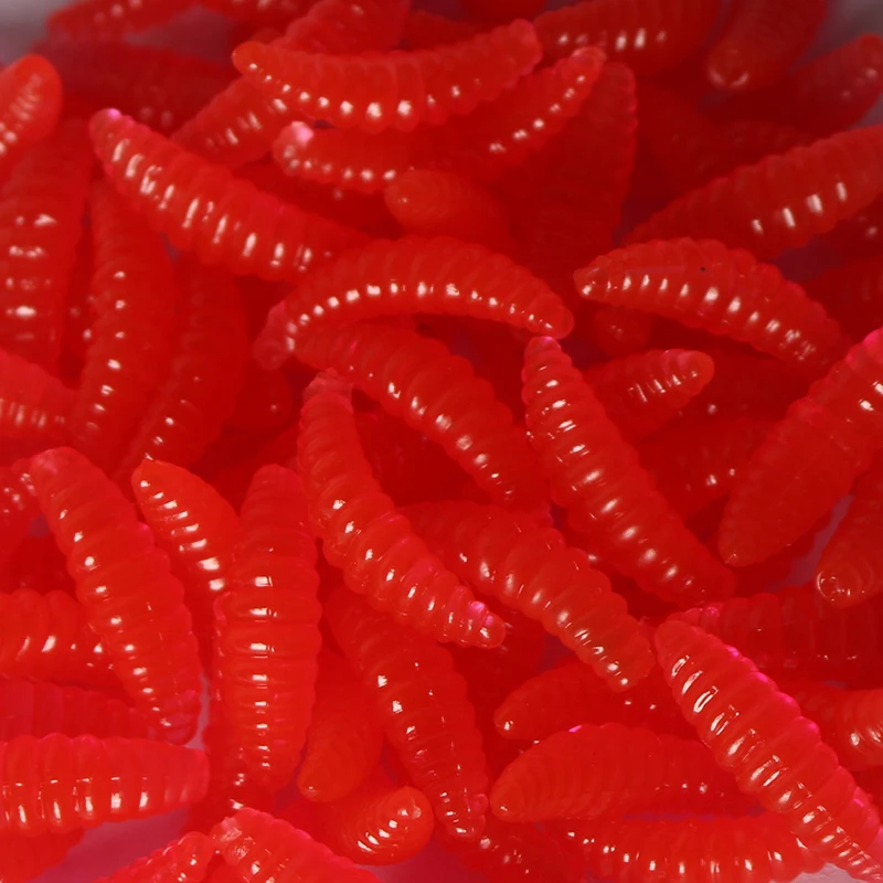 50PCS 2cm 0.3g Soft Fishing Lure Hooks Smell Worms Glow Shrimps Suspending Fish Lures Jigging lure Lifelike Fishy Smell Lures