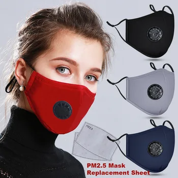 

Fashion Solid Unisex Solid Face Mouth Washable Cycling Riding Outdoor Masks With 2 Filters