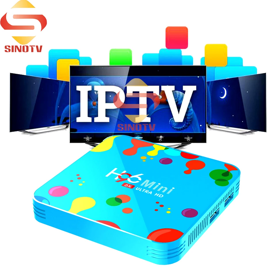 H96 Mini 6K Android Set Top Box 4G 32G With 12months France Arabic Full HD Channels Canada UK English Pakistan Indian Live TV