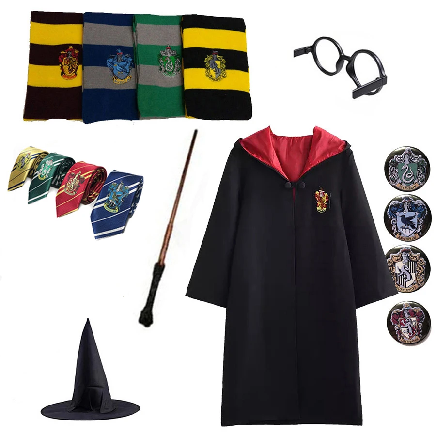 

Potter Outfits Magic Robe Cape Suit Cloak Uniform Cosplay Clothes Potter Cosplay Costumes Accessories Kids drop shipping