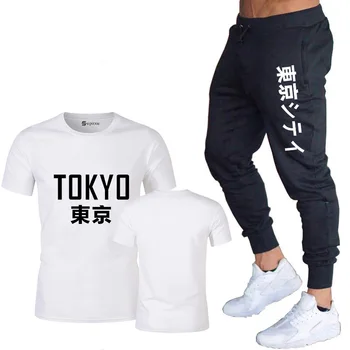 

2020 Trend Men's T-Shirt Ghoul Print Tokyo Ghoul T-Shirt Anime T-Shirt Tokyo Ghoul + Sports Pants Set