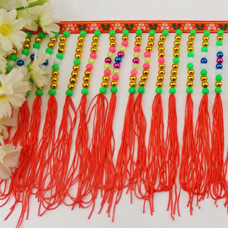 Beading Fringe Pearled Beaded Lace 1 Yard Fringe Tassel Latin Trimming