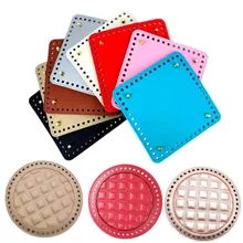 

2Styles PU Bag Bottom DIY Handmade Bag Accessorie With Holes Rivet For Knitting Handbag Women Shoulder Crossbody Chain Bag Parts