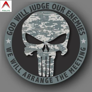 

Aliauto Car Sticker God Will Judge Ourenemies We Will Arrange The Meeting Reflective Decal for Mercedes Honda Toyota,10cm*10cm