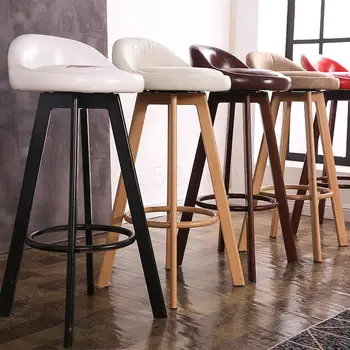 

Tea shop high stool bar chair wrought iron bar chair front desk chair modern minimalist home rotating personality bar chair