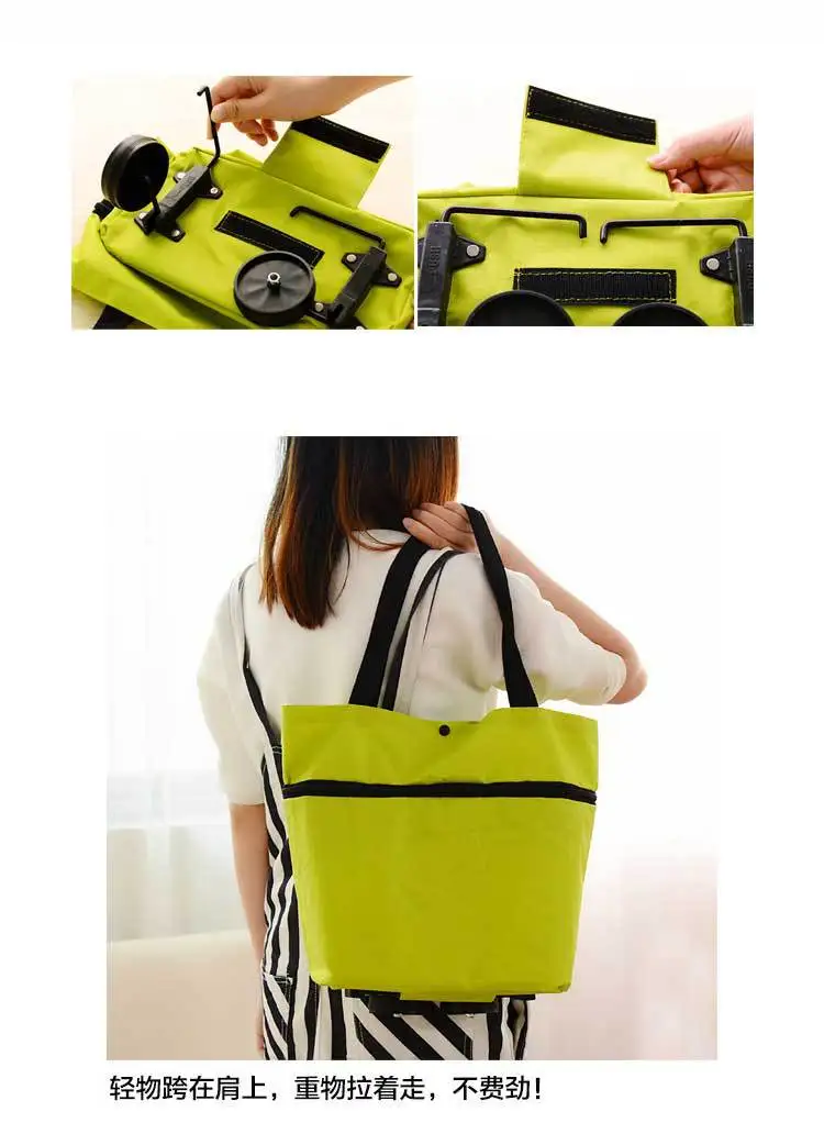 Manufacturers Direct Selling Portable Folding Shopping Bag Oxford Cloth Hand Korah Shopping Cart Shopping Grocery Shopping Lugga