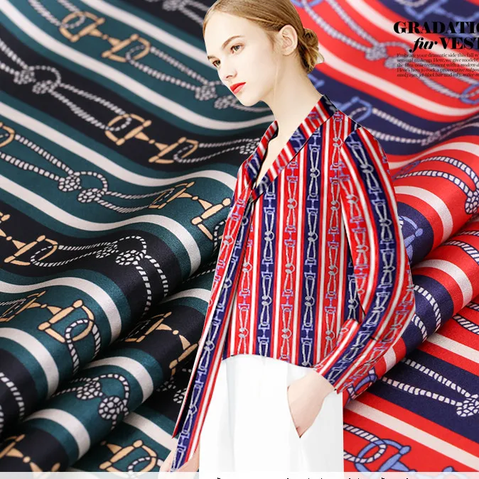 108cm wide silk stretch satin fabric meter 19mm brand printed soft dress shirt wholesale cloth | Дом и сад