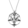 Fashion Vintage Women Men Pentagram Pan God Skull Goat Head Pendant Chain Necklace Jewelry ► Photo 3/6