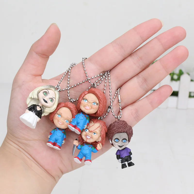 

Child's Play Chucky Bride & Son Doll KEY RING Chain CHUCKY Action Figure Keyring Collectible Model Toys