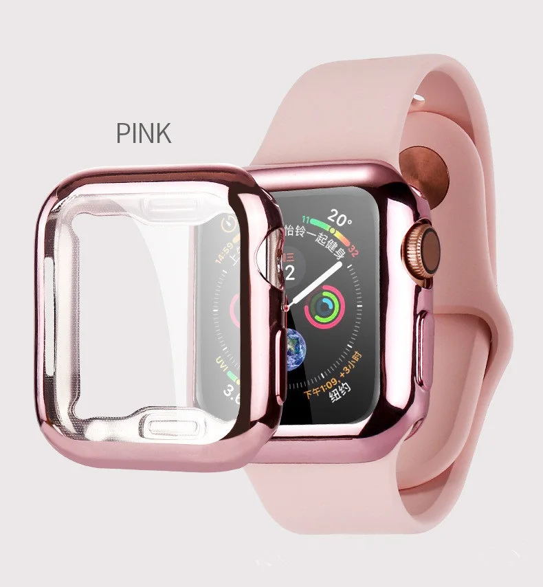 360 Защита Тонкий чехол для часов полный чехол для Apple Watch 4 мягкий прозрачный TPU Экран защитная оболочка для наручных часов iWatch, 4 44 мм 40 мм