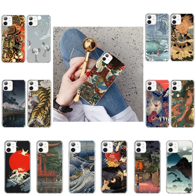 Художественный чехол для телефона Ukiyo-e в японском стиле iPhone 12 11Pro XS MAX XR 7 8 6 Plus 5 5S SE
