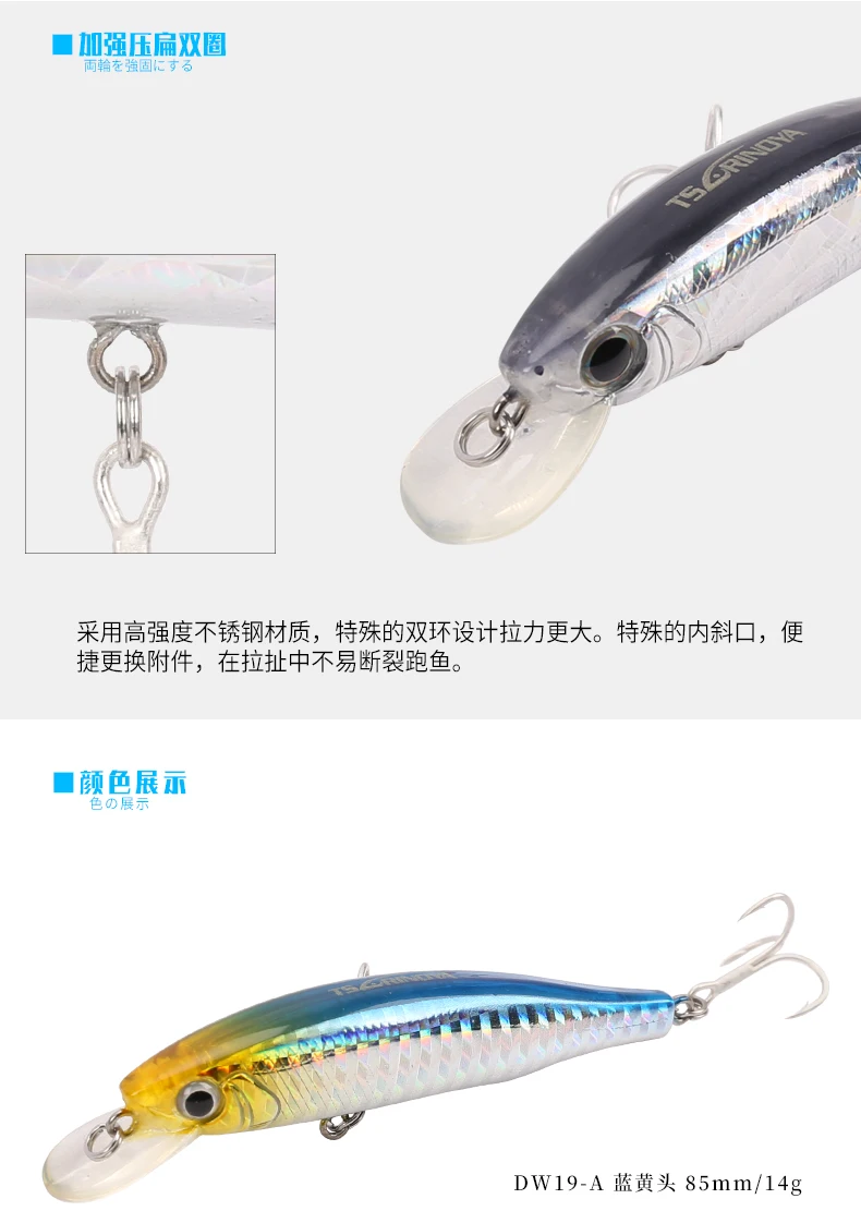 Dw19 85mm14~ Grams Depth~ 1.0M Long Shot~ Mino~ Hard Bait Lure Quasi