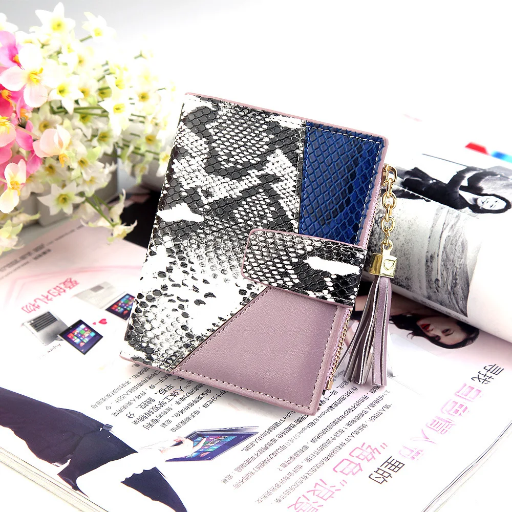 

Women's Wallet Multi-functional Korean-style Snakeskin Zipper Bag Wallet Simple Coin Pocket Buttons Wallet a Generation of Fat