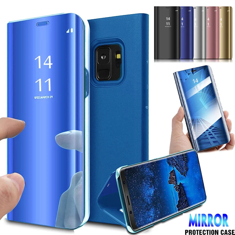 Умный зеркальный флип чехол для Xiaomi Mi Note 10 Ultra Lite 9T противоударный Redmi 9A 9C 8A K30 K20 9 Pro
