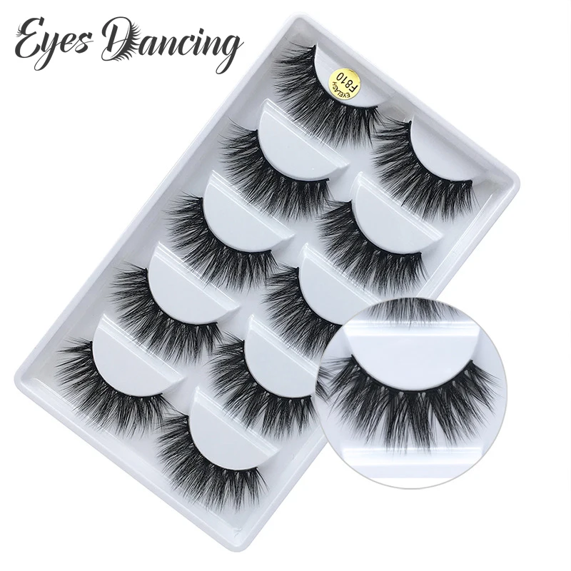 

Eyes Dancing 5Pair Eyelashes 3D Mink Lashes Natural Long Eye Lash Wispy False Eyelash Makeup Volume Eyelashes Extension Tools