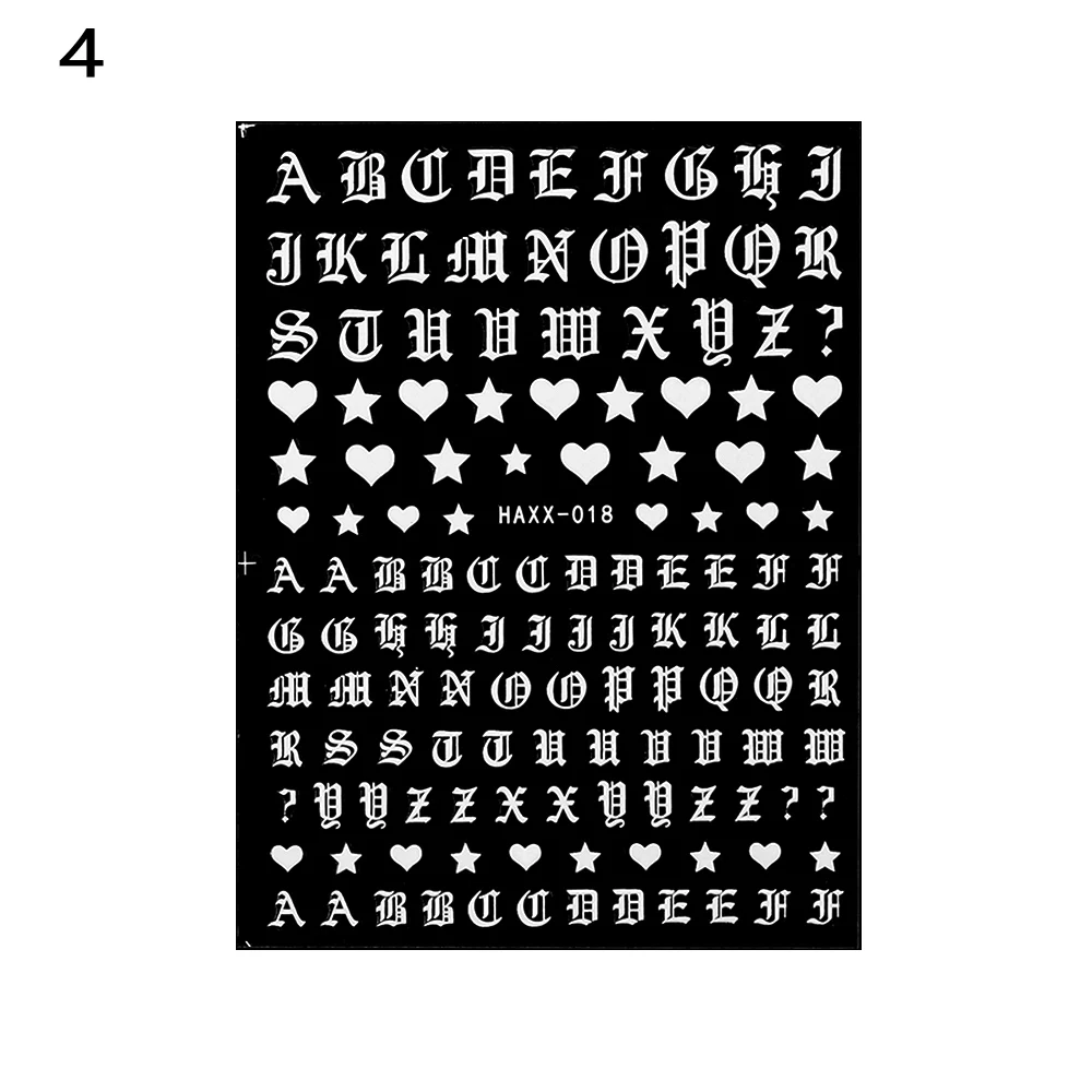 1 шт Розовое золото буквы 3D наклейки для ногтей черные слова персонаж наклейки для ногтей наклейки DIY украшения для ногтей - Цвет: 4