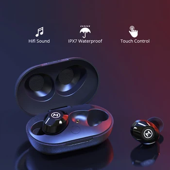 

Makibes P7 Earphones True Wireless Bluetooth 5.0 Headphones Earbuds with Voice Assistant, Deep Bass, Wireless Charging CVC 8.0