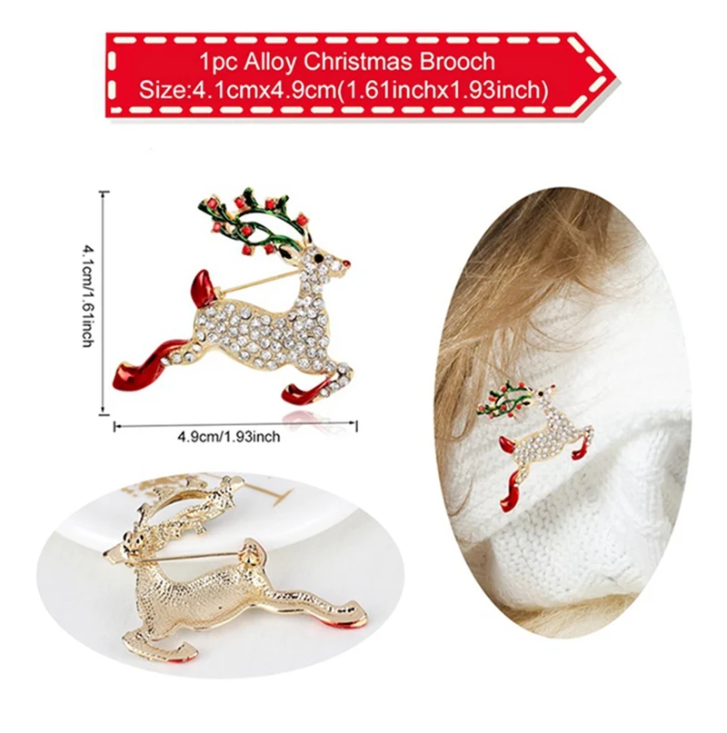 Рождественские серьги, подвеска с Санта-Клаусом, Рождественский Декор для дома, рождественский подарок для детей, украшение для рождественской елки - Color: Christmas Brooch