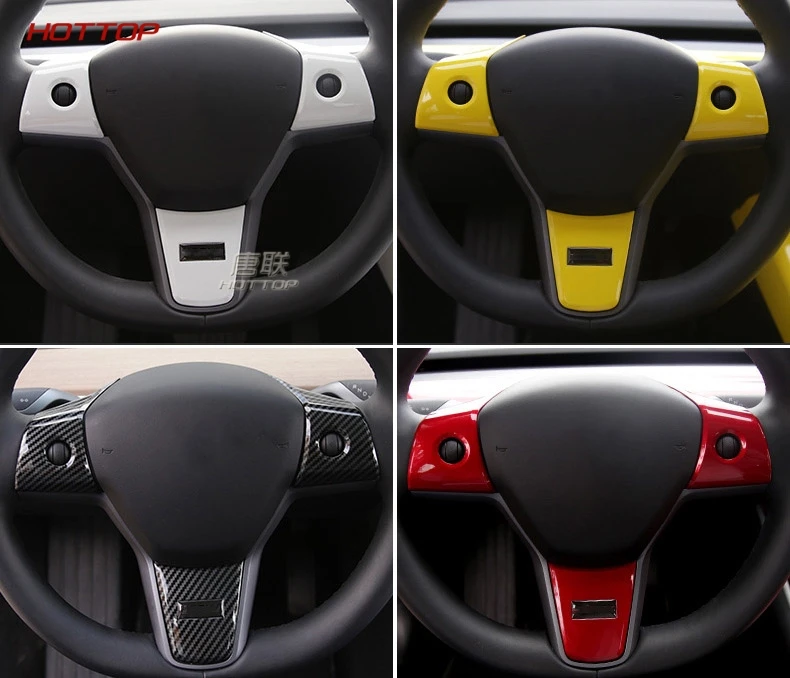 ABS украшение рулевого колеса отделка наклейка для Tesla модель 3