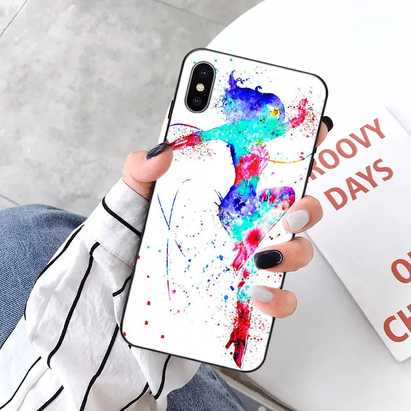 A8 Love Gymnastics silhouette sports Black Cell Phone Case for Apple iPhone 8 7 6 6S Plus X XS MAX 5 5S SE XR 11pro max - Цвет: A8