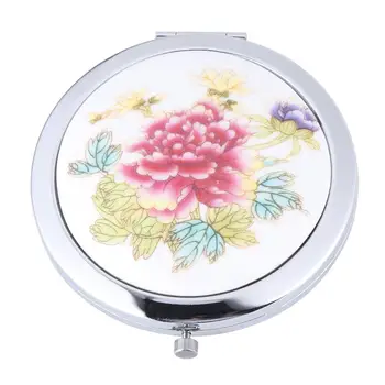 

1Pc Retro Makeup Mirrors 7CM Diameter Folding Flower Mirrors Double-Sided Mirrors For Business Trip Traval Makeup