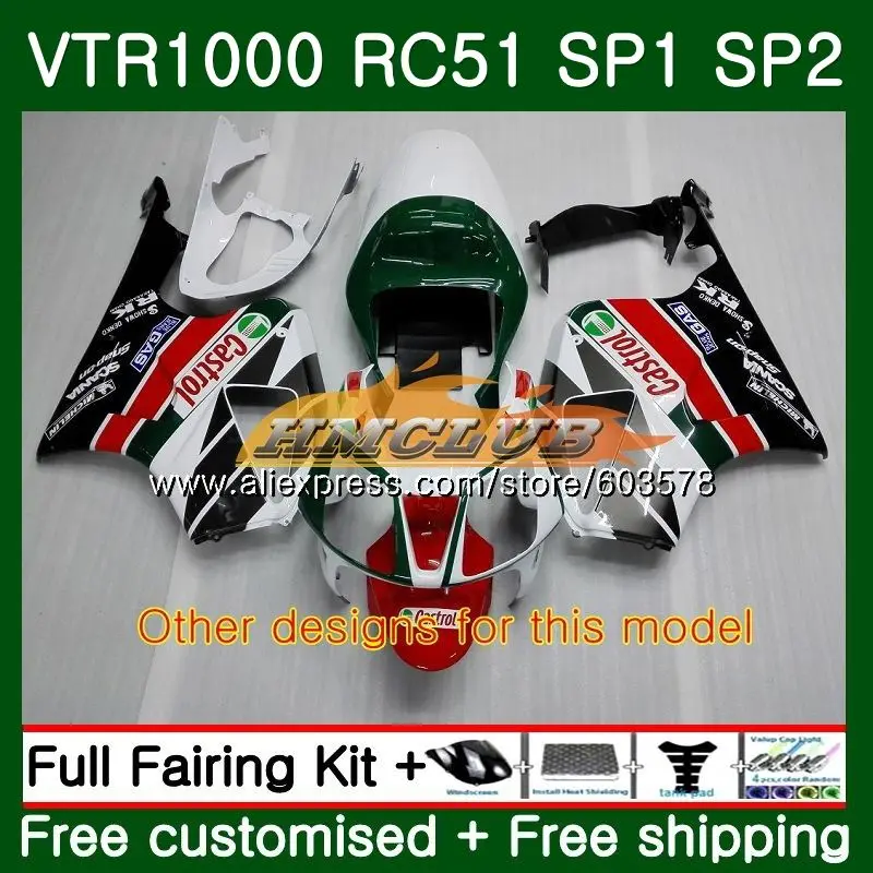 Обтекатель для HONDA VTR1000 2000 2001 2002 2003 2004 2005 2006 89CL. 35 клей-герметик VTR 1000 RC51 SP1 SP2 00 01 02 03 04 05 06 цвет: черный, синий