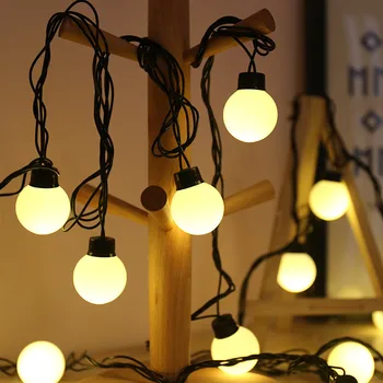 

LED String Lights Christmas Decoration 5m Black Line 20 Bulbs Warm White Lamp Outdoor Garden Bedroom Decor Waterproof Lights