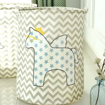 

New Angel horse open laundry bucket hamper barrel folding toy creative clothing basket bra tie socks storage box container bags
